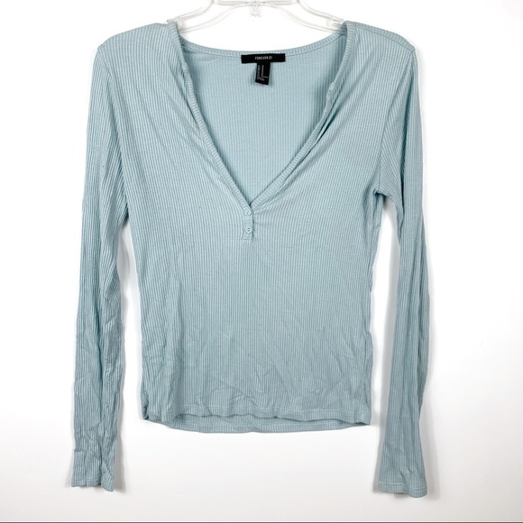 Forever 21 Sweaters - FOREVER 21 • Blue Cardigan top WOMENS M